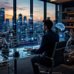 A professional team reviewing enterprise AI agent dashboards on multiple screens, representing in-demand AI engineer skills and agentic AI tools in 2026