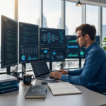 Laptop displaying a DataCamp dashboard alongside Python and SQL code, representing the best DataCamp data science courses for data analysts in 2027