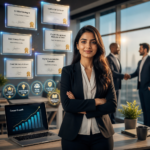 Job seeker viewing a Google Career Certificate on a laptop, representing employer-recognized professional certificates and salary uplift in 2026
