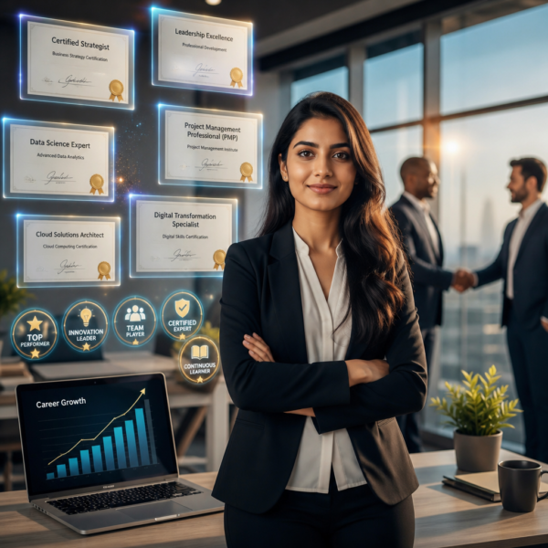 Job seeker viewing a Google Career Certificate on a laptop, representing employer-recognized professional certificates and salary uplift in 2026